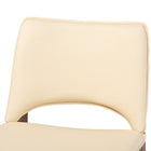 Baxton Studio Afton Mid-Century Modern Beige Faux Leather Upholstered and Walnut Brown Finished Wood 2-Piece Dining Chair Set