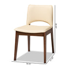 Baxton Studio Afton Mid-Century Modern Beige Faux Leather Upholstered and Walnut Brown Finished Wood 2-Piece Dining Chair Set