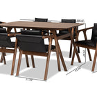 Baxton Studio Marcena Mid-Century Modern Black Imitation Leather Upholstered and Walnut Brown Finished Wood 7-Piece Dining Set