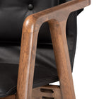 Baxton Studio Marcena Mid-Century Modern Black Imitation Leather Upholstered and Walnut Brown Finished Wood 2-Piece Dining Chair Set