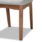 Baxton Studio Tara Mid-Century Modern Light Grey Fabric Upholstered and Walnut Brown Finished Wood 7-Piece Dining Set