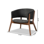 Baxton Studio Baron Mid-Century Modern Dark Grey Fabric Upholstered and Walnut Brown Finished Wood 2-Piece Living Room Accent Chair Set