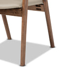 Baxton Studio Harland Mid-Century Modern Grey Faux Leather Upholstered and Walnut Brown Finished Wood 7-Piece Dining Set