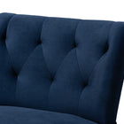 Baxton Studio Harmon Modern and Contemporary Transitional Navy Blue Velvet Fabric Upholstered and Black Finished Wood Accent Chair