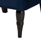 Baxton Studio Harmon Modern and Contemporary Transitional Navy Blue Velvet Fabric Upholstered and Black Finished Wood Accent Chair