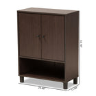 Baxton Studio Rossin Modern and Contemporary Dark Brown Finished Wood 2-Door Entryway Shoe Storage Cabinet with Bottom Shelf