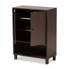 Baxton Studio Rossin Modern and Contemporary Dark Brown Finished Wood 2-Door Entryway Shoe Storage Cabinet with Bottom Shelf