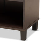 Baxton Studio Rossin Modern and Contemporary Dark Brown Finished Wood 2-Door Entryway Shoe Storage Cabinet with Bottom Shelf