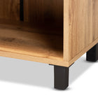 Baxton Studio Rossin Modern and Contemporary Oak Brown Finished Wood 2-Door Entryway Shoe Storage Cabinet with Bottom Shelf