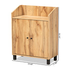 Baxton Studio Rossin Modern and Contemporary Oak Brown Finished Wood 2-Door Entryway Shoe Storage Cabinet with Top Shelf