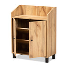 Baxton Studio Rossin Modern and Contemporary Oak Brown Finished Wood 2-Door Entryway Shoe Storage Cabinet with Top Shelf