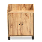 Baxton Studio Rossin Modern and Contemporary Oak Brown Finished Wood 2-Door Entryway Shoe Storage Cabinet with Top Shelf