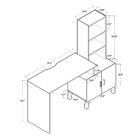 Baxton Studio Jaeger Modern and Contemporary Two-Tone Walnut Brown and Dark Grey Finished Wood Storage Desk with Shelves