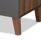 Baxton Studio Jaeger Modern and Contemporary Two-Tone Walnut Brown and Dark Grey Finished Wood Storage Desk with Shelves