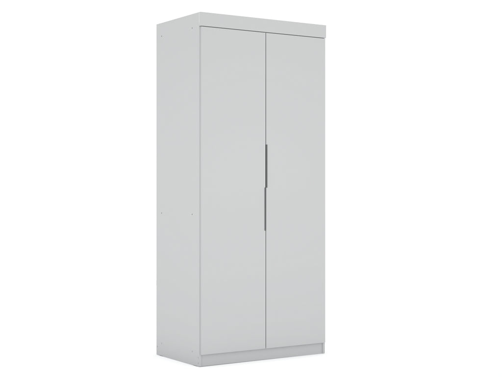 Manhattan Comfort Mulberry Contemporary Modern 2-Piece Wardrobe Closet in White