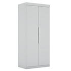 Manhattan Comfort Mulberry Contemporary Modern 2-Piece Wardrobe Closet in White
