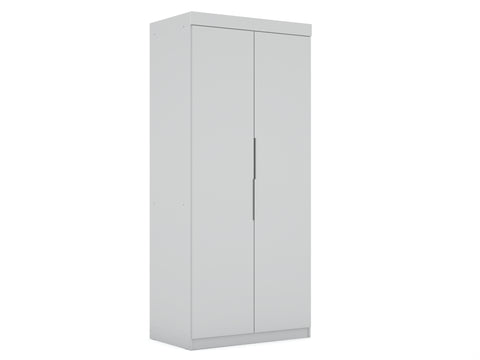 Manhattan Comfort Mulberry Contemporary Modern 2-Piece Wardrobe Closet in White
