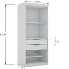 Manhattan Comfort Mulberry Contemporary Modern 2-Piece Wardrobe Closet in White