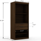 Manhattan Comfort Mulberry Contemporary Modern 2-Piece Wardrobe Closet in Chestnut Brown