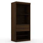 Manhattan Comfort Mulberry Contemporary Modern 2-Piece Wardrobe Closet in Chestnut Brown