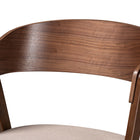 Baxton Studio Danton Mid-Century Modern Beige Fabric Upholstered and Walnut Brown Finished Wood 2-Piece Dining Chair Set