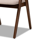 Baxton Studio Danton Mid-Century Modern Beige Fabric Upholstered and Walnut Brown Finished Wood 2-Piece Dining Chair Set