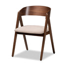 Baxton Studio Danton Mid-Century Modern Beige Fabric Upholstered and Walnut Brown Finished Wood 5-Piece Dining Set