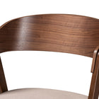 Baxton Studio Danton Mid-Century Modern Beige Fabric Upholstered and Walnut Brown Finished Wood 5-Piece Dining Set