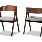 Baxton Studio Danton Mid-Century Modern Grey Fabric Upholstered and Walnut Brown Finished Wood 2-Piece Dining Chair Set