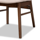Baxton Studio Alston Mid-Century Modern Beige Fabric Upholstered and Walnut Brown Finished Wood 2-Piece Dining Chair Set