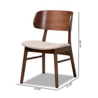 Baxton Studio Alston Mid-Century Modern Beige Fabric Upholstered and Walnut Brown Finished Wood 2-Piece Dining Chair Set