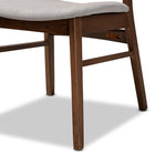 Baxton Studio Alston Mid-Century Modern Grey Fabric Upholstered and Walnut Brown Finished Wood 2-Piece Dining Chair Set