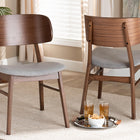 Baxton Studio Alston Mid-Century Modern Grey Fabric Upholstered and Walnut Brown Finished Wood 2-Piece Dining Chair Set