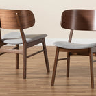 Baxton Studio Alston Mid-Century Modern Grey Fabric Upholstered and Walnut Brown Finished Wood 2-Piece Dining Chair Set