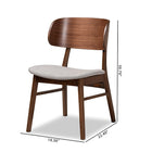 Baxton Studio Alston Mid-Century Modern Grey Fabric Upholstered and Walnut Brown Finished Wood 2-Piece Dining Chair Set