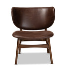 Baxton Studio Marcos Mid-Century Modern Dark Brown Faux Leather Effect and Walnut Brown Finished Wood Living Room Accent Chair