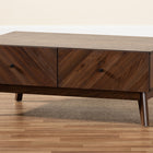 Baxton Studio Hartman Mid-Century Modern Walnut Brown Finished Wood Coffee Table
