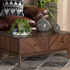 Baxton Studio Hartman Mid-Century Modern Walnut Brown Finished Wood Coffee Table