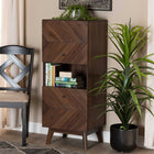 Baxton Studio Hartman Mid-Century Modern Walnut Brown Finished Wood Storage Cabinet