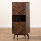 Baxton Studio Hartman Mid-Century Modern Walnut Brown Finished Wood Storage Cabinet