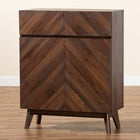 Baxton Studio Hartman Mid-Century Modern Walnut Brown Finished Wood Shoe Cabinet