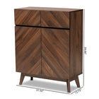 Baxton Studio Hartman Mid-Century Modern Walnut Brown Finished Wood Shoe Cabinet