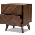 Baxton Studio Hartman Mid-Century Modern Walnut Brown Finished Wood 2-Drawer Nightstand