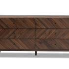 Baxton Studio Hartman Mid-Century Modern Walnut Brown Finished Wood 6-Drawer Dresser