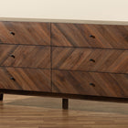 Baxton Studio Hartman Mid-Century Modern Walnut Brown Finished Wood 6-Drawer Dresser