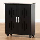 Baxton Studio Renley Modern and Contemporary Black Finished Wood 2-Door Shoe Storage Cabinet