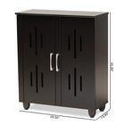 Baxton Studio Renley Modern and Contemporary Black Finished Wood 2-Door Shoe Storage Cabinet