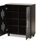 Baxton Studio Renley Modern and Contemporary Black Finished Wood 2-Door Shoe Storage Cabinet