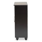 Baxton Studio Renley Modern and Contemporary Black Finished Wood 2-Door Shoe Storage Cabinet