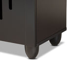 Baxton Studio Renley Modern and Contemporary Black Finished Wood 2-Door Shoe Storage Cabinet